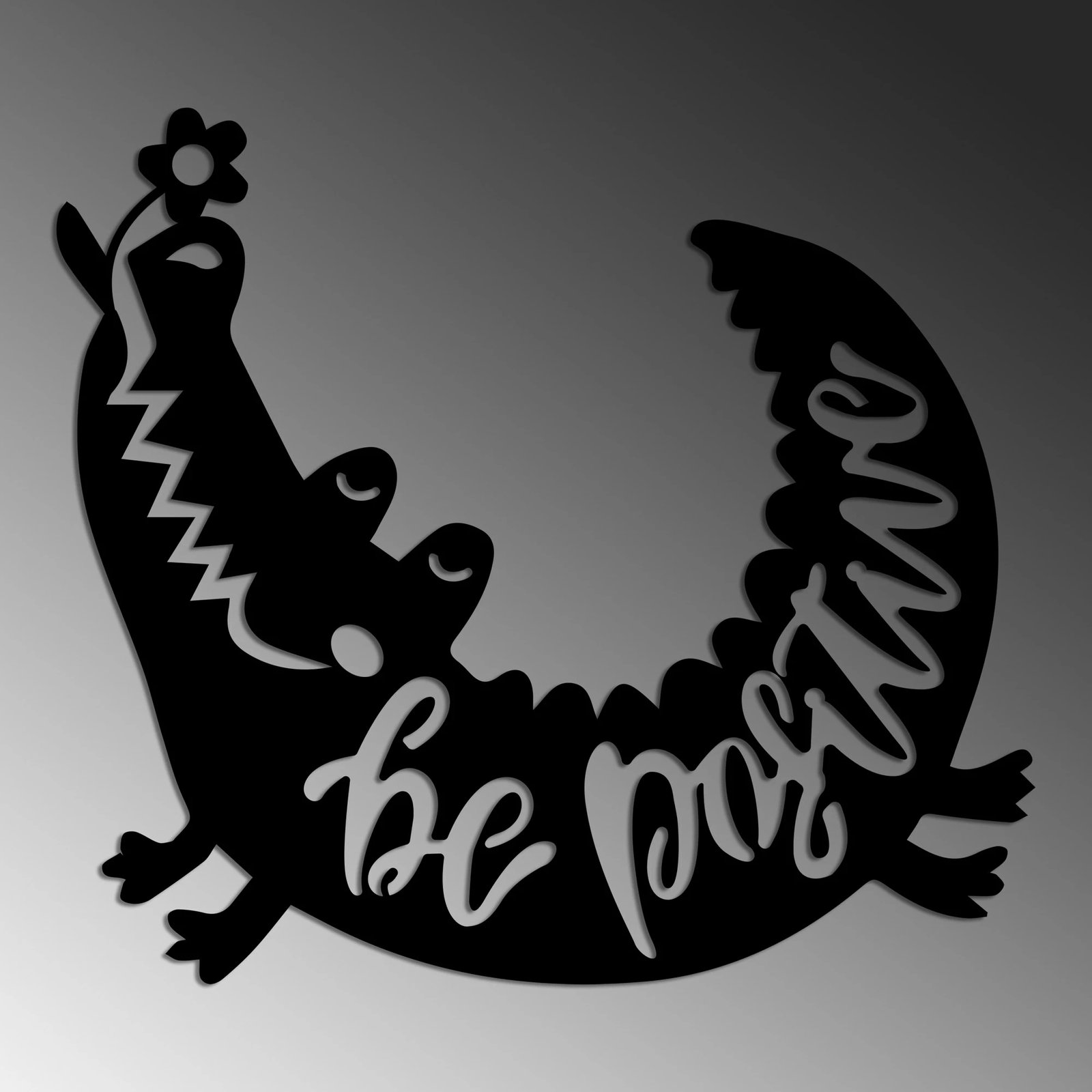 Aksesor dekorativ metalik për mur, Wallity, Be Positive