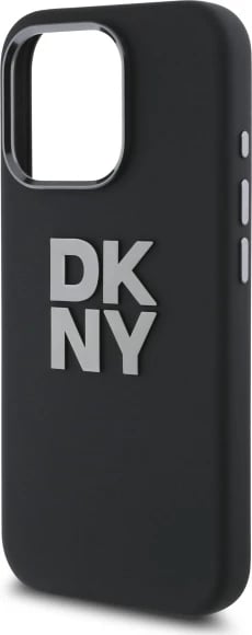 Mbështjellës DKNY Liquid Silicone Metal Logo për iPhone 16 Pro, i zi