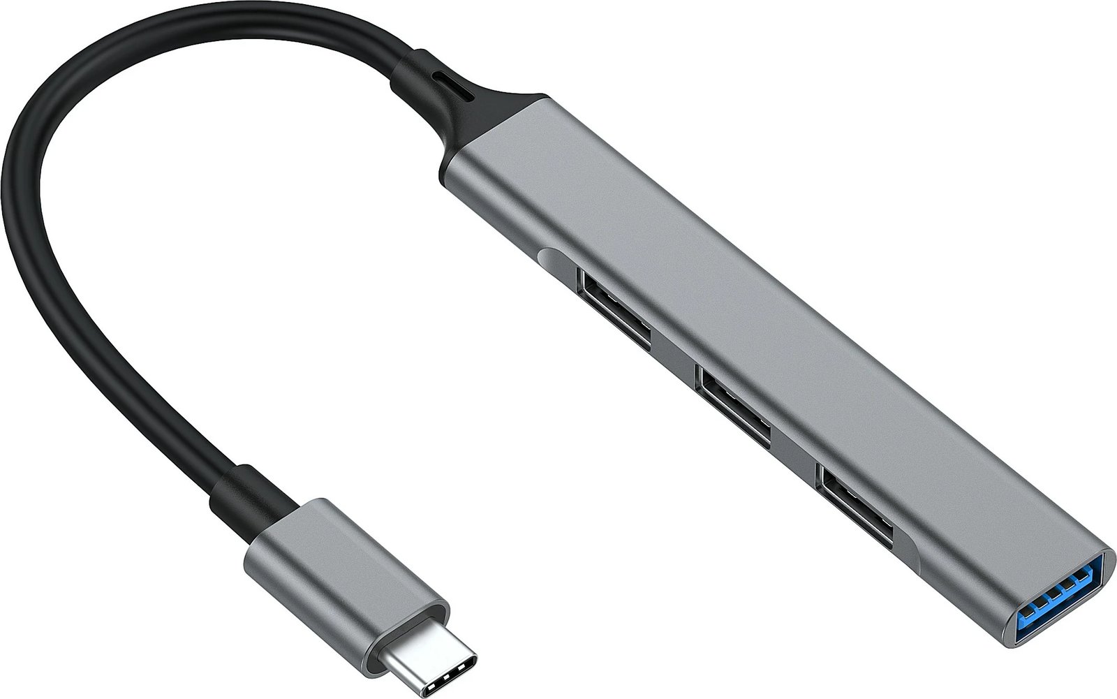USB hub 4 porte Equip, USB 3.0/2.0, Type-C, alumini, zi/gri