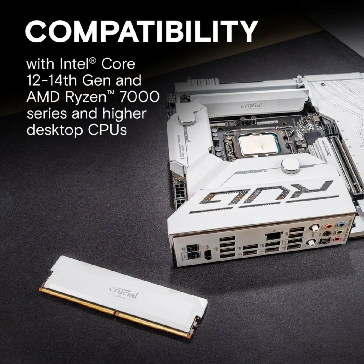RAM Memorje Crucial DDR5 Pro OC, 16GB, 6000MHz, CL36, E bardhë