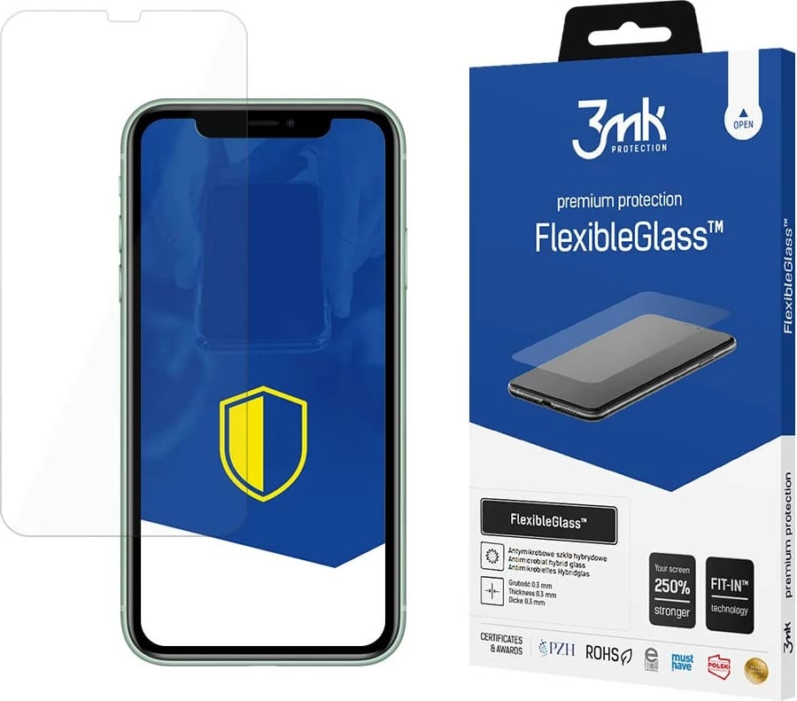 Mbrojtës ekrani 3mk FlexibleGlass për iPhone 11, antimikrobial, transparent