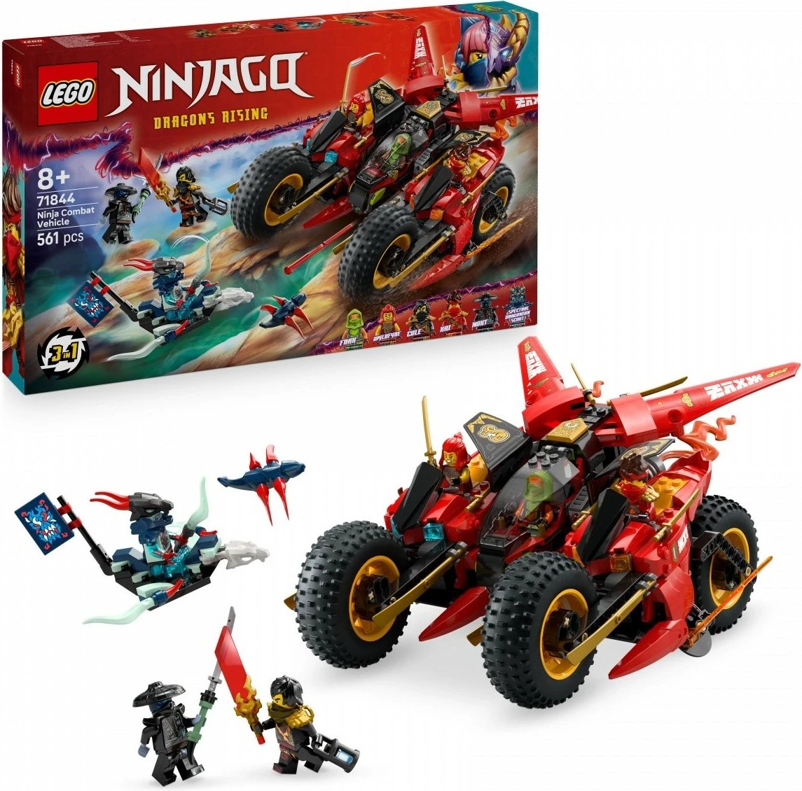 Set LEGO Ninjago Ninja Combat Vehicle 71844, 561 pjesë, për fëmijë 8+