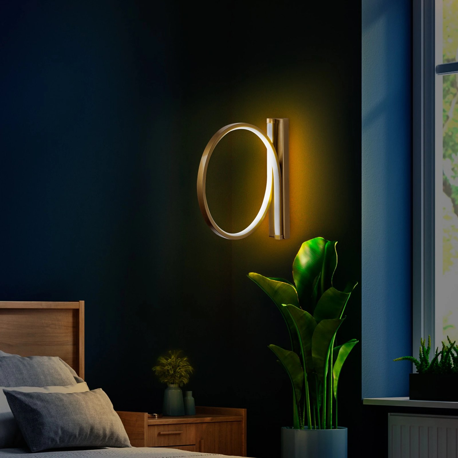 Llambë muri Opviq, Halka, ngjyrë ari, 30x50cm