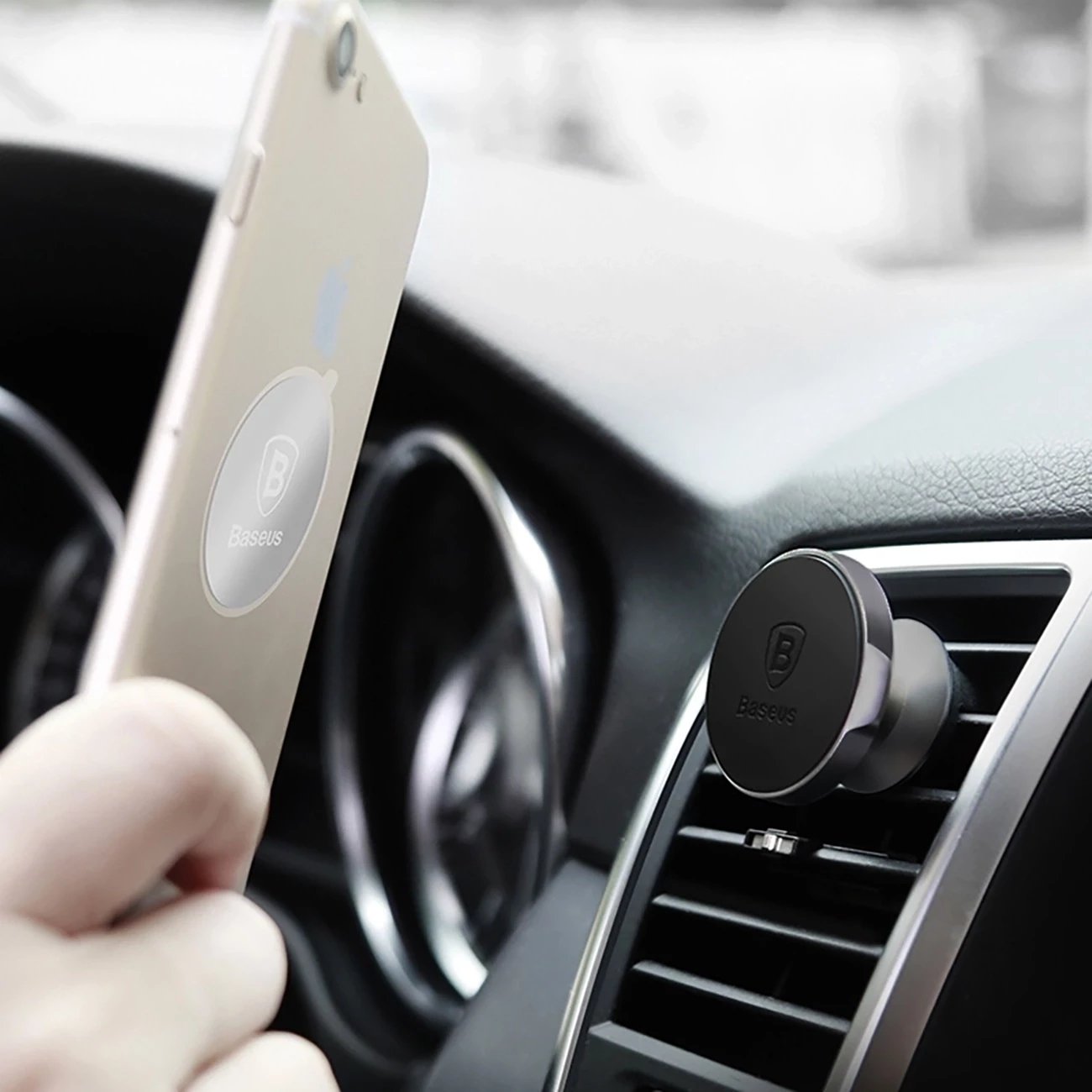 Mbështjellës magnetik për veturë Baseus Small Ears SUER-A01, për ajrosje, i zi