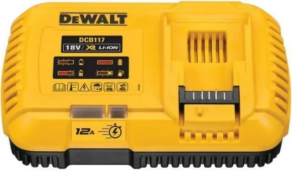 Karikues baterie DeWALT DCB117-QW, 18V, 12A, i zi/verdhë