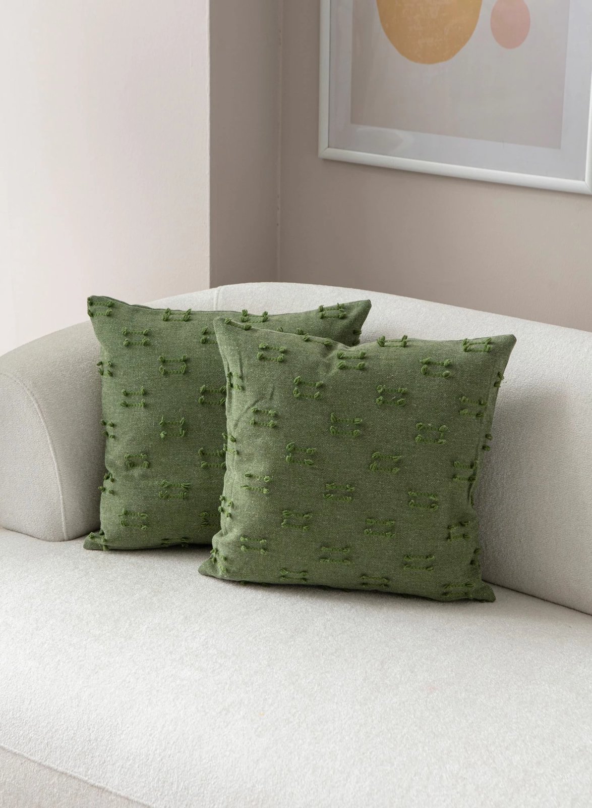 Set mbulesash për jastëkë (2 copë), Evila Originals, Tuffet, e gjelbër v8