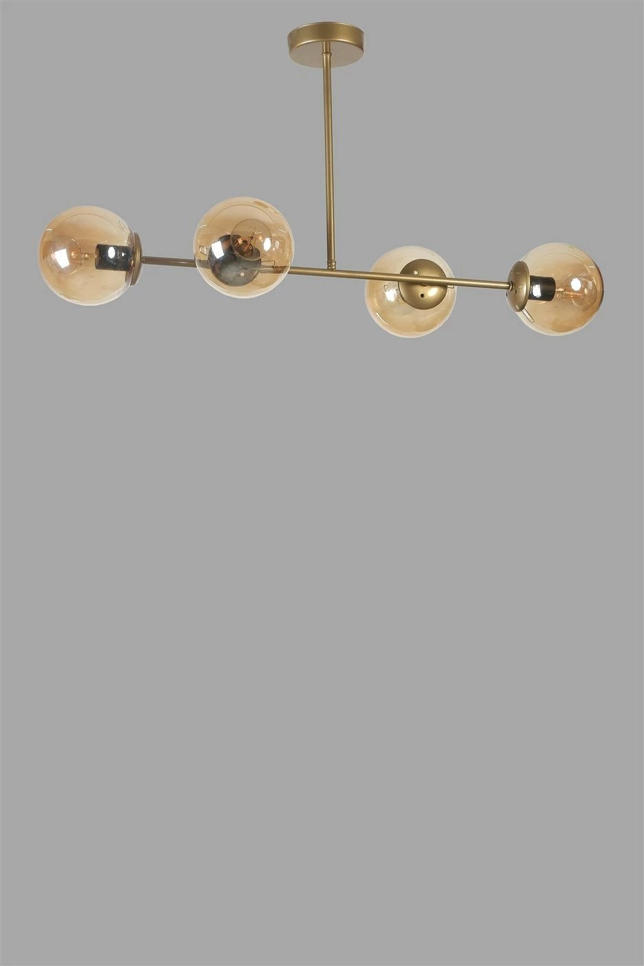 Llambë tavani Opviq, Yeni Favori, 4 llampa, ngjyrë balte dhe ari, xham balte