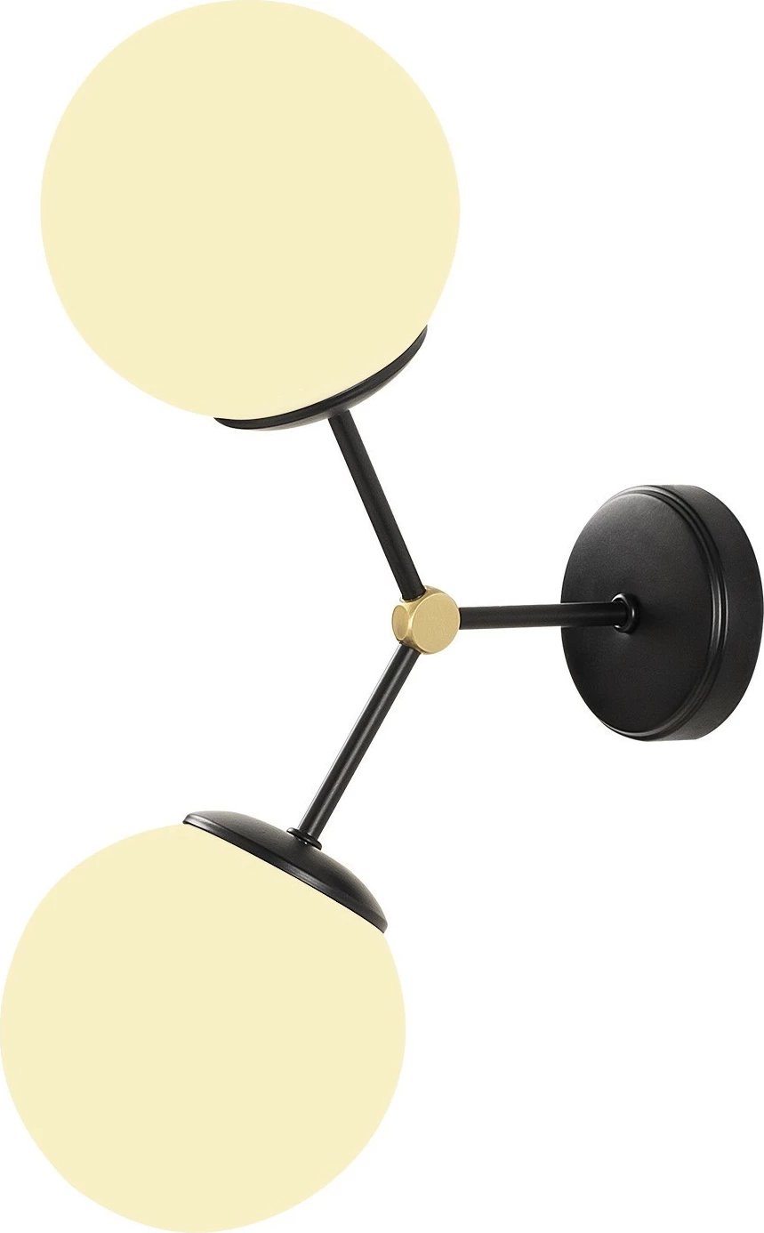 Llambë muri Opviq, Damar - 6342, moderne, trup metalik, kapak qelqi, e zezë dhe e bardhë, 28x15x44cm