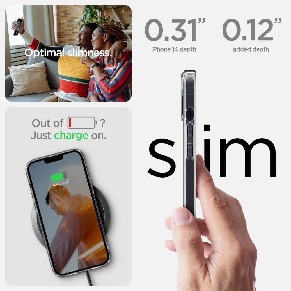 Mbështjellës Spigen Ultra Hybrid për iPhone 14, Transparent