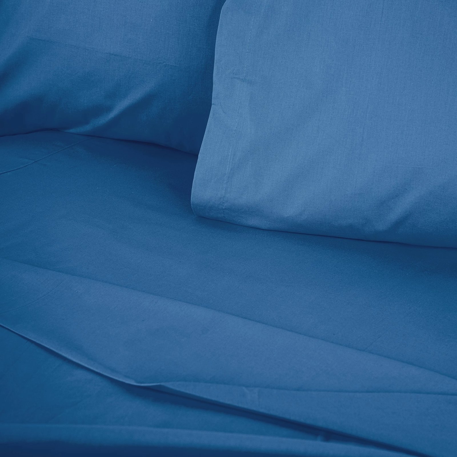 Çarçaf i vetem fitted Ranforce, ngjyrë e kaltër, 90x200+30cm