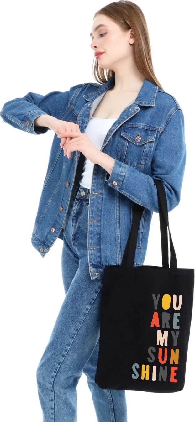 Çantë tote Zoozie Bags, e zezë, 35x40x8cm
