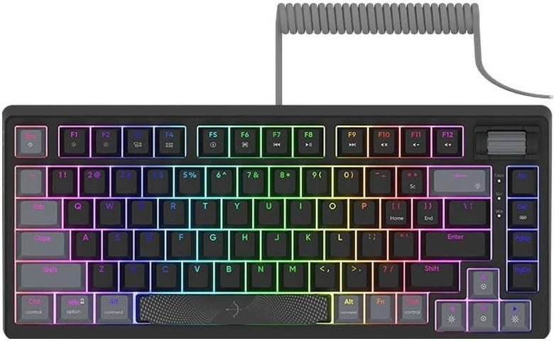 Tastierë AQIRYS Adara Mini, RGB, mekanike, me mikrofon, ngjyrë zezë-gri Tastierë AQIRYS Adara Mini, RGB, mekanike, me mikrofon, ngjyrë zezë-gri