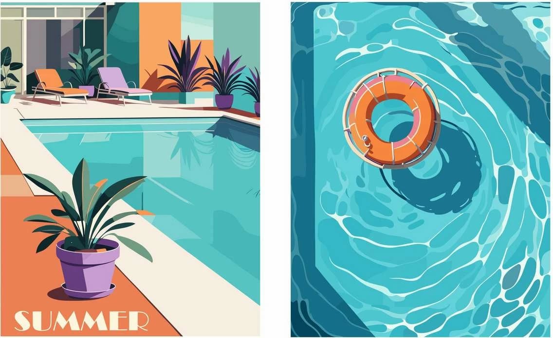 Pikturë dekorative me kornizë MDF (2 copë), Wallity, Mp2-00105, 21x30cm