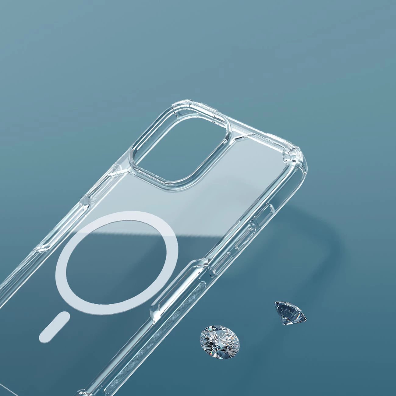 Mbështjellës Nillkin Nature Pro për iPhone 14 Plus, MagSafe, transparent, bardhë