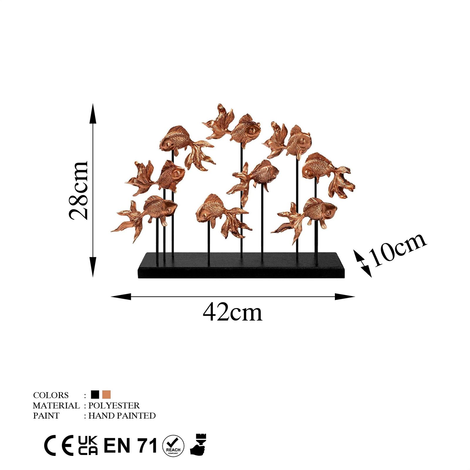 Objekt dekorativ Aberto Design, peshk të artë, bakër