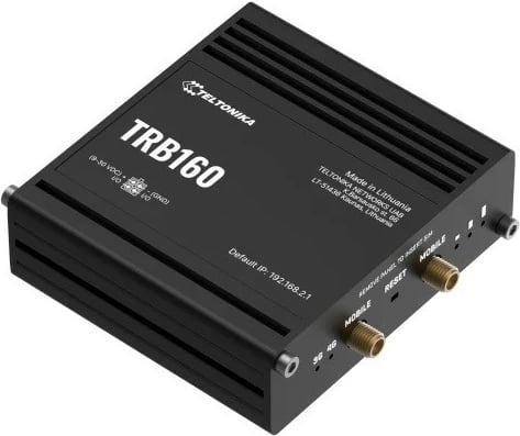 Gateway LTE Kasë Teltonika TRB160, 1x Ethernet, USB Type-C, i zi