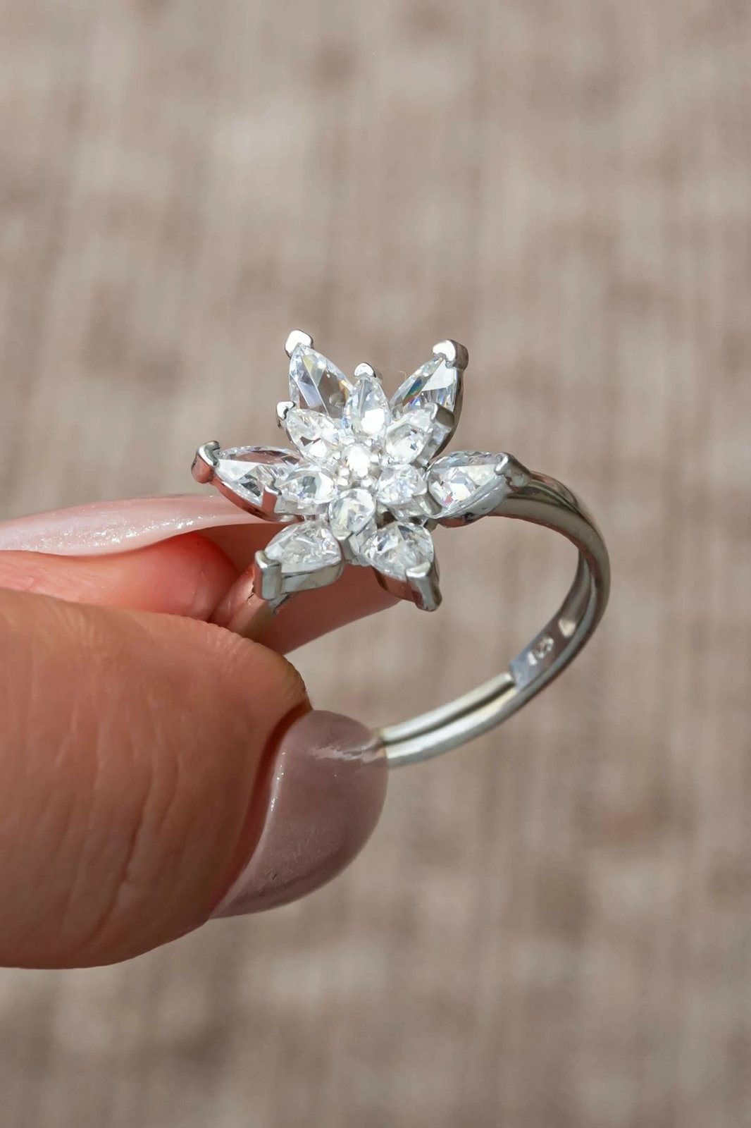 Unazë argjendi Jumeon, NRZ999413, e rregullueshme, gur zirkon