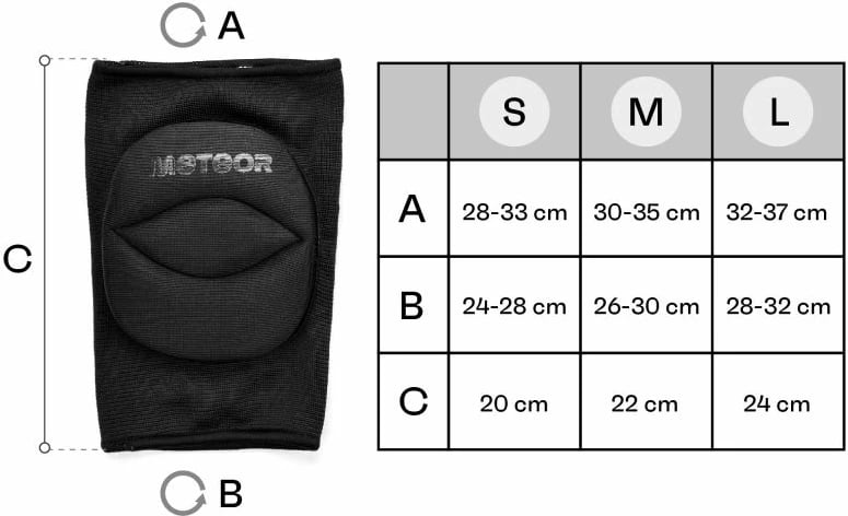 Mbështetëse gjuri për volejboll Meteor, të zeza