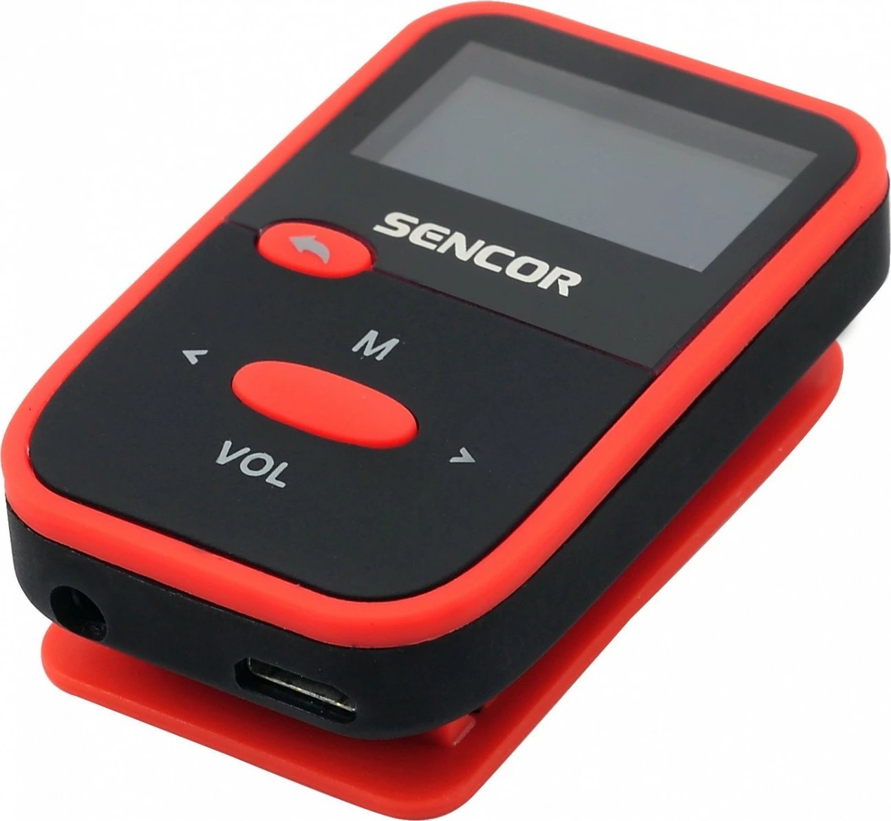 MP3 player Sencor SFP 4408RD, 8 GB, me radio FM, i zi/kuq, me kufje
