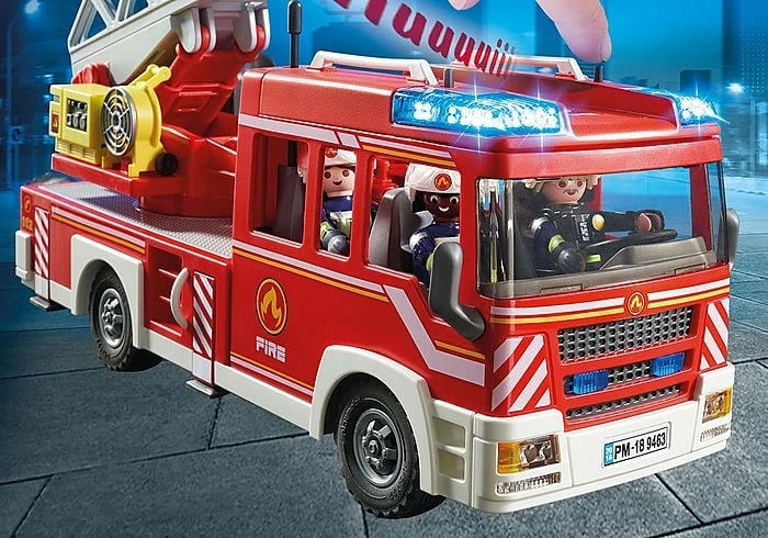 Set lodrash Playmobil City Action 9463, Kamion zjarri me shkallë