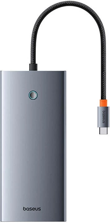 Hub Baseus PortalJoy 13in1, USB-C në HDMI+DP+VGA+C+USB+PD+RJ45+SD/TF+3.5mm, Gri