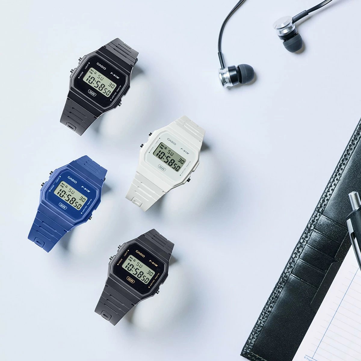 Orë dore Casio F-91W unisex, blu