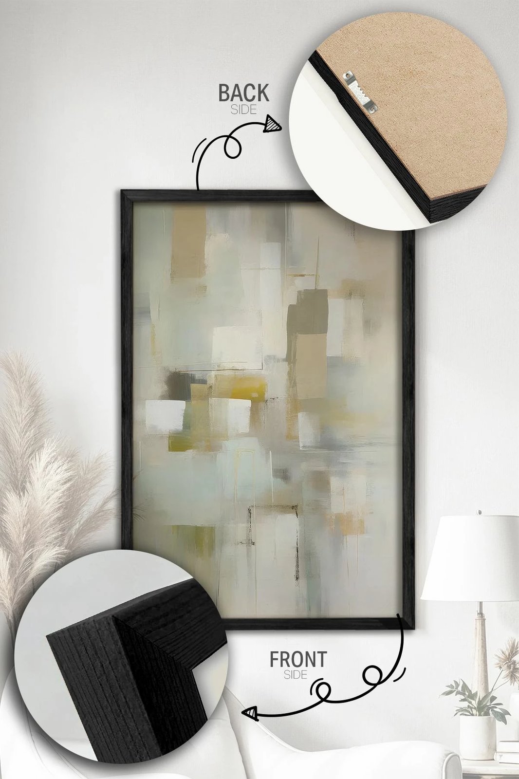 Pikturë dekorative me kornizë (2 copë), Wallity, Ersy2Lımodel34-Sıyah