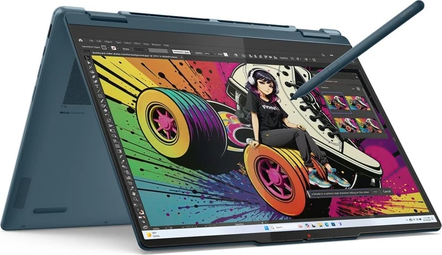 Laptop 2-në-1 Lenovo Yoga 7 14AKP10, AMD Ryzen AI 5 340, 16 GB RAM, 512 GB SSD, 14", Touchscreen, Teal