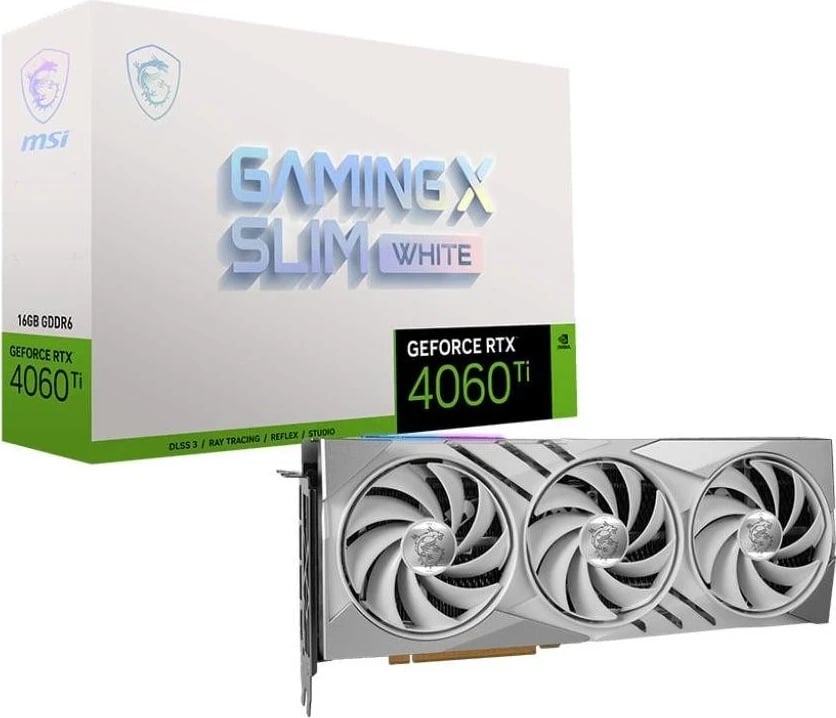 Kartë Grafike MSI GeForce RTX 4060 Ti GAMING X SLIM WHITE 16GB DLSS 3