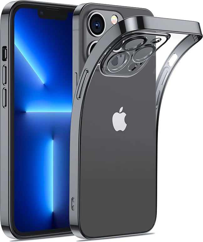 Mbështjellës Joyroom 14Q për iPhone 14, kornizë metalike, i zi
