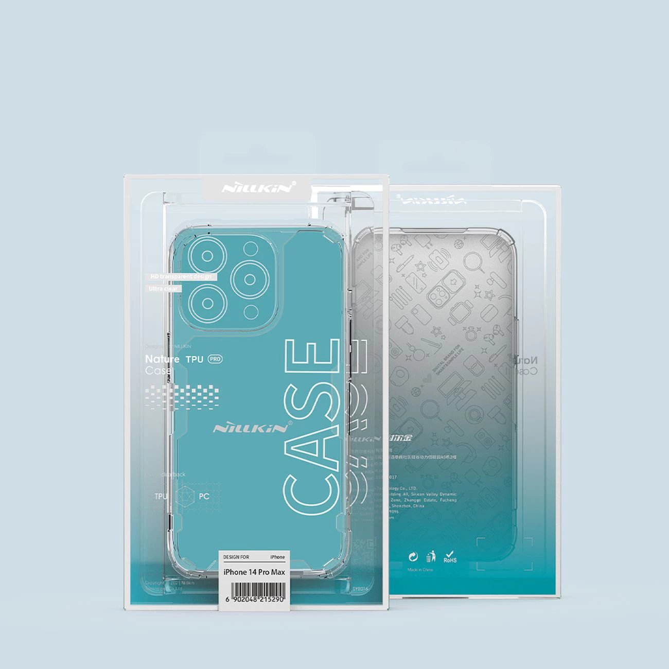 Mbështjellës Nillkin Nature Pro për iPhone 14 Pro Max, i blinduar, Blu/Transparent