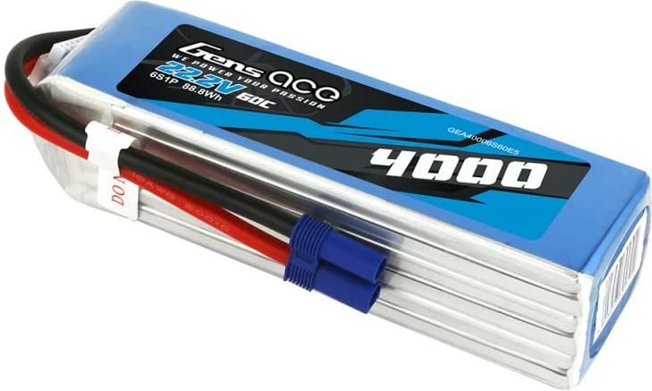Bateri LiPo Gens ace 4000mAh 22.2V 60C 6S1P me lidhës EC5