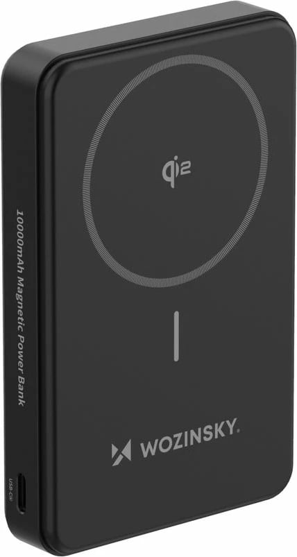 Powerbank Wozinsky WLWP-10KA0Y3S, 10000 mAh, 22.5W PD, Qi2, me mbajtëse, e zezë