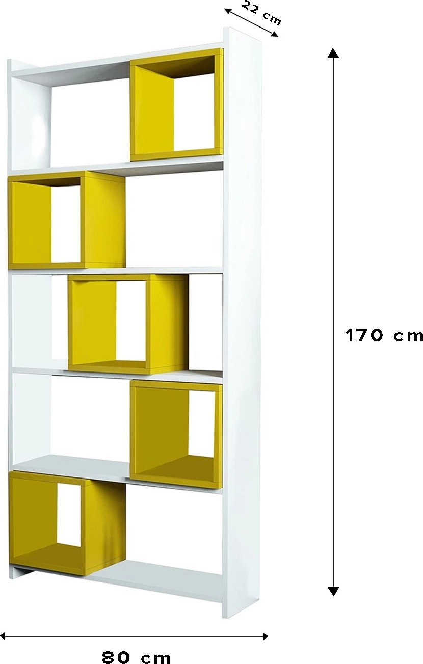 Raft librash Hanah Home, kuti të bardha dhe të verdha