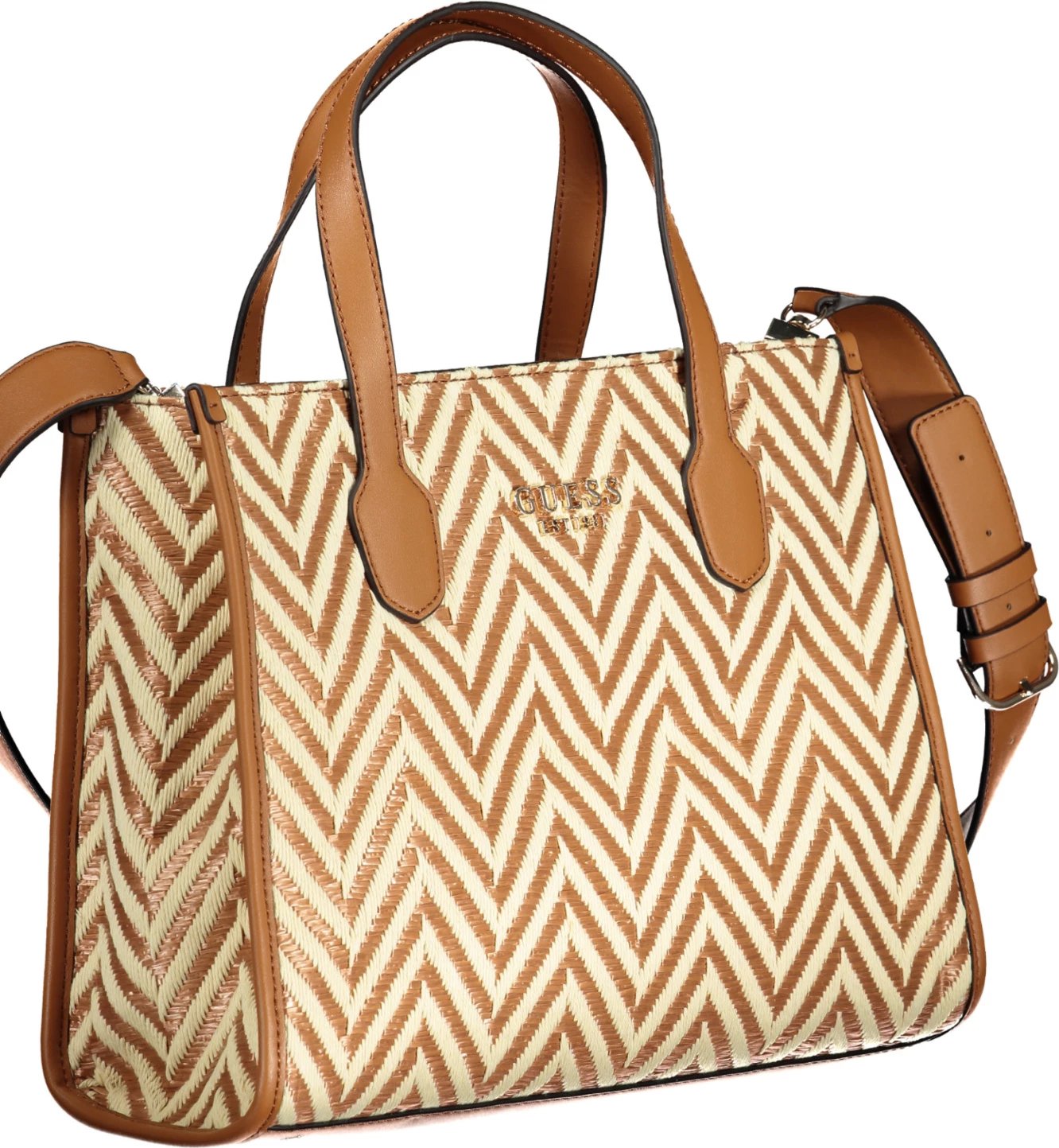 Çantë GUESS JEANS Silvana femra, kafe Çantë GUESS JEANS Silvana femra, kafe