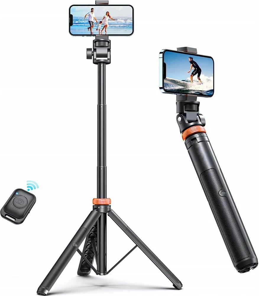 Selfie stick me tripod Tech-Protect L03S, Bluetooth, 148cm, për smartphone, e zezë