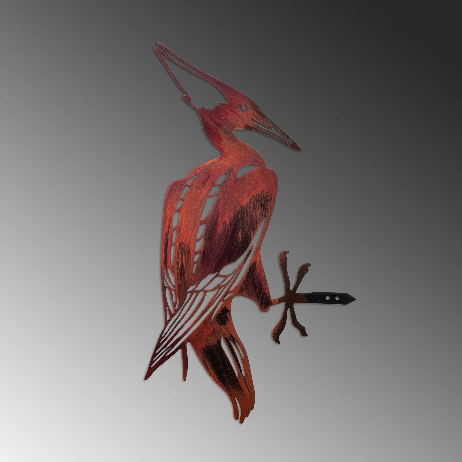 Objekt dekorativ për kopsht, zog në degë, Aberto Design, shumëngjyrësh, 40x22cm