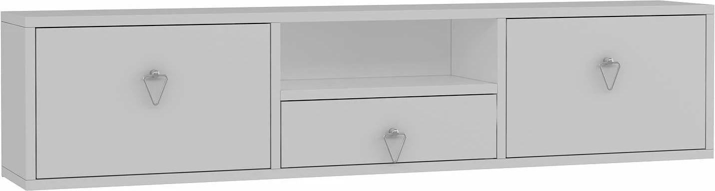 Komodë TV Skye Decor, 1303-DROP-1, e bardhë, argjend