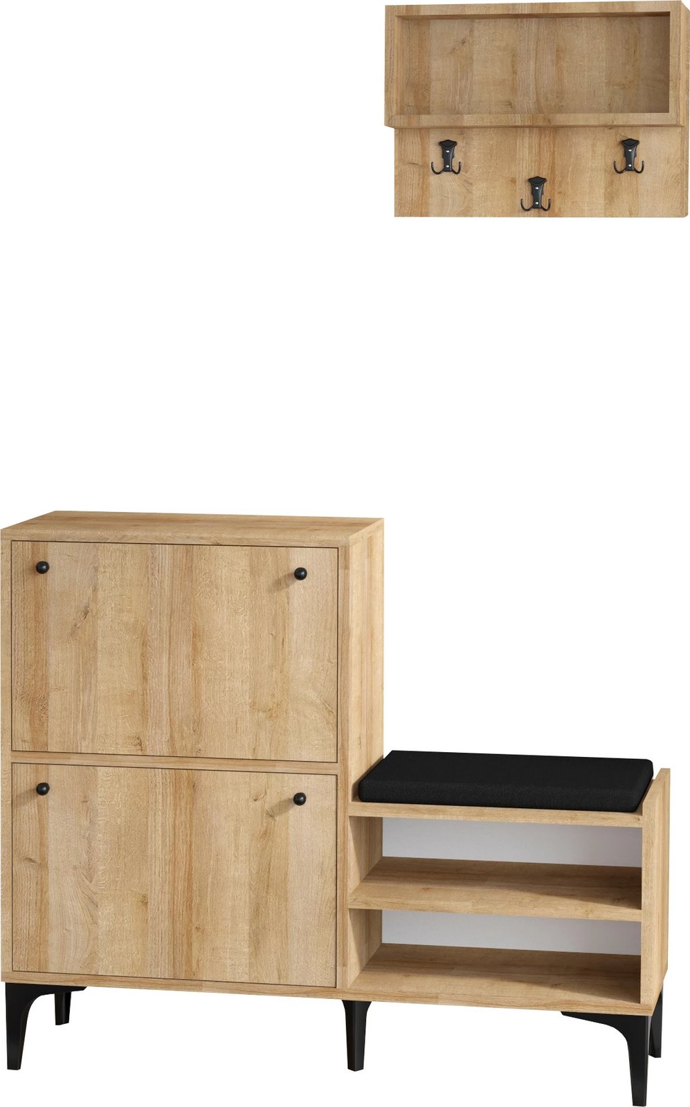 Dollap këpucësh me varëse, ngjyrë lisi, Skye Decor