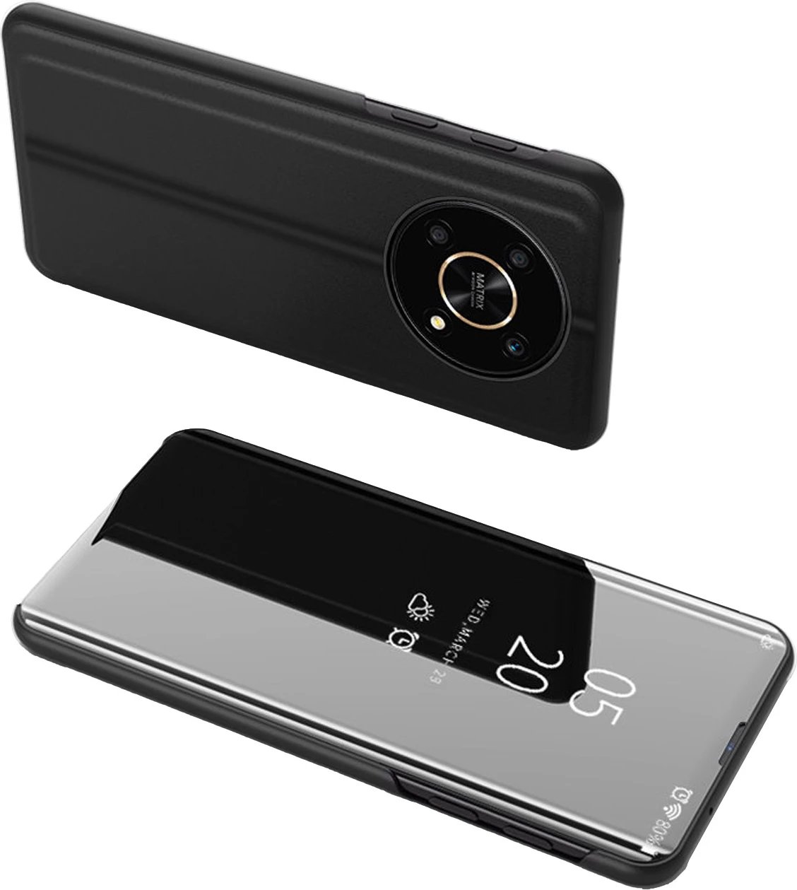Mbështjellës Hurtel Clear View Case për Honor X9/X9 5G/X30/Magic4 Lite, i zi, flip cover