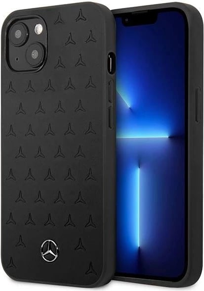 Mbështjellës Mercedes MEHCP13SPSQBK për iPhone 13 mini 5.4", lëkurë, i zi