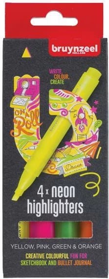 Markerë neon Bruynzeel College set 4 copë, TALENS
