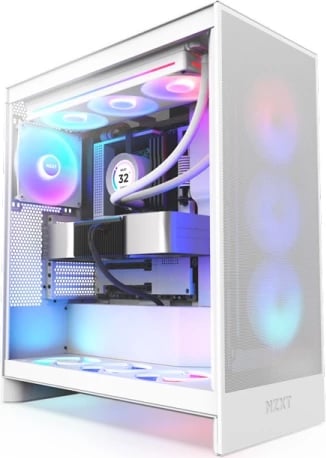 Kasë kompjuteri NZXT H7 Flow RGB (CM-H72FW-R1), e bardhë