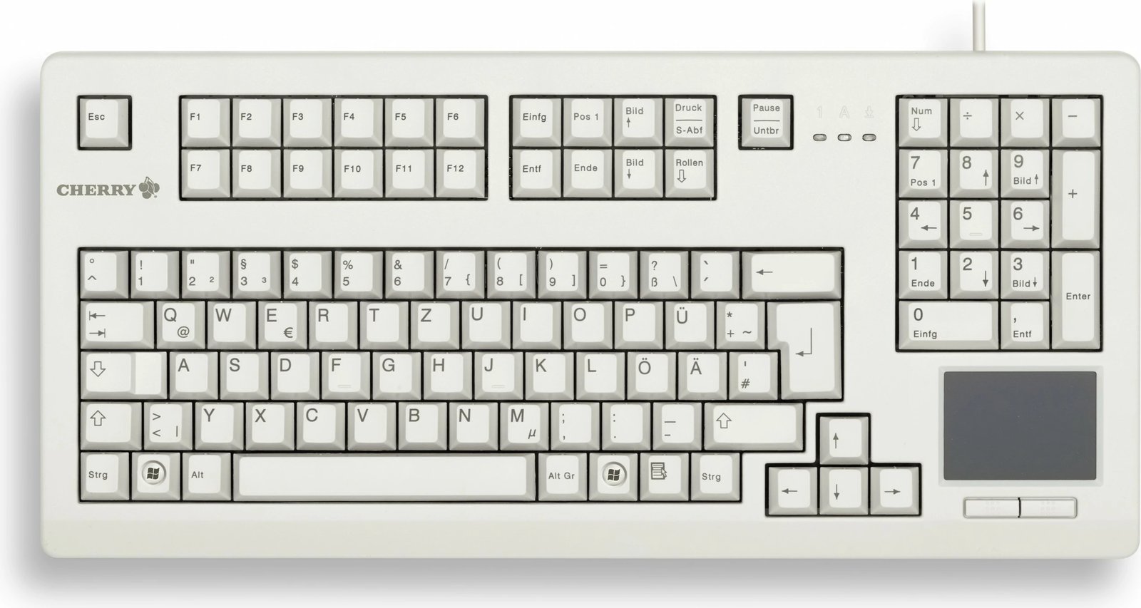 Tastierë Cherry TouchBoard G80-1190, Full-size, Wired, USB, Mekanike, QWERTZ, Gri