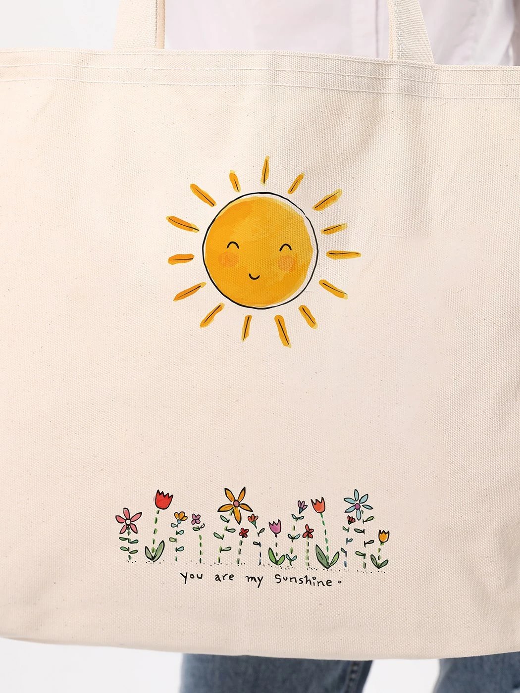 Torbë tote Zoozie Bags, krem, 47x36x8cm