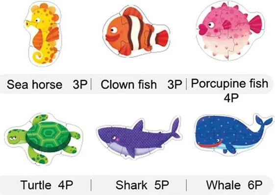 Puzzle Mideer My First Puzzle Series 6 në 1 "Magic Ocean" 25 pjesë