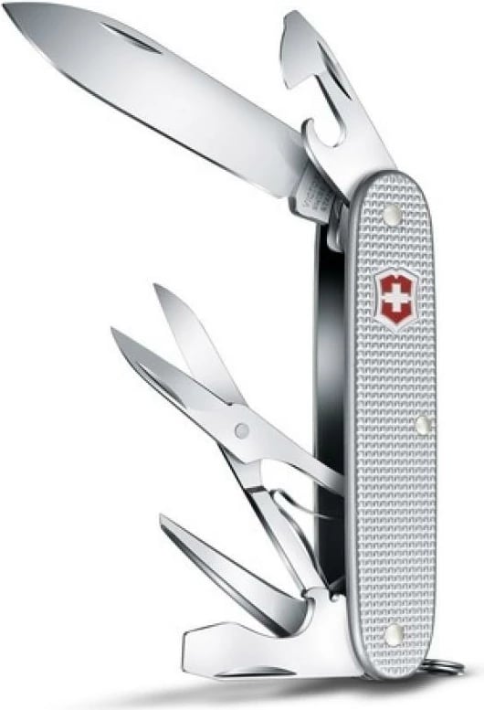 Thikë zvicerane multifunksionale, Victorinox, Pioneer X Alox 0.8231.26, 93 mm, me gërshërë, argjendtë