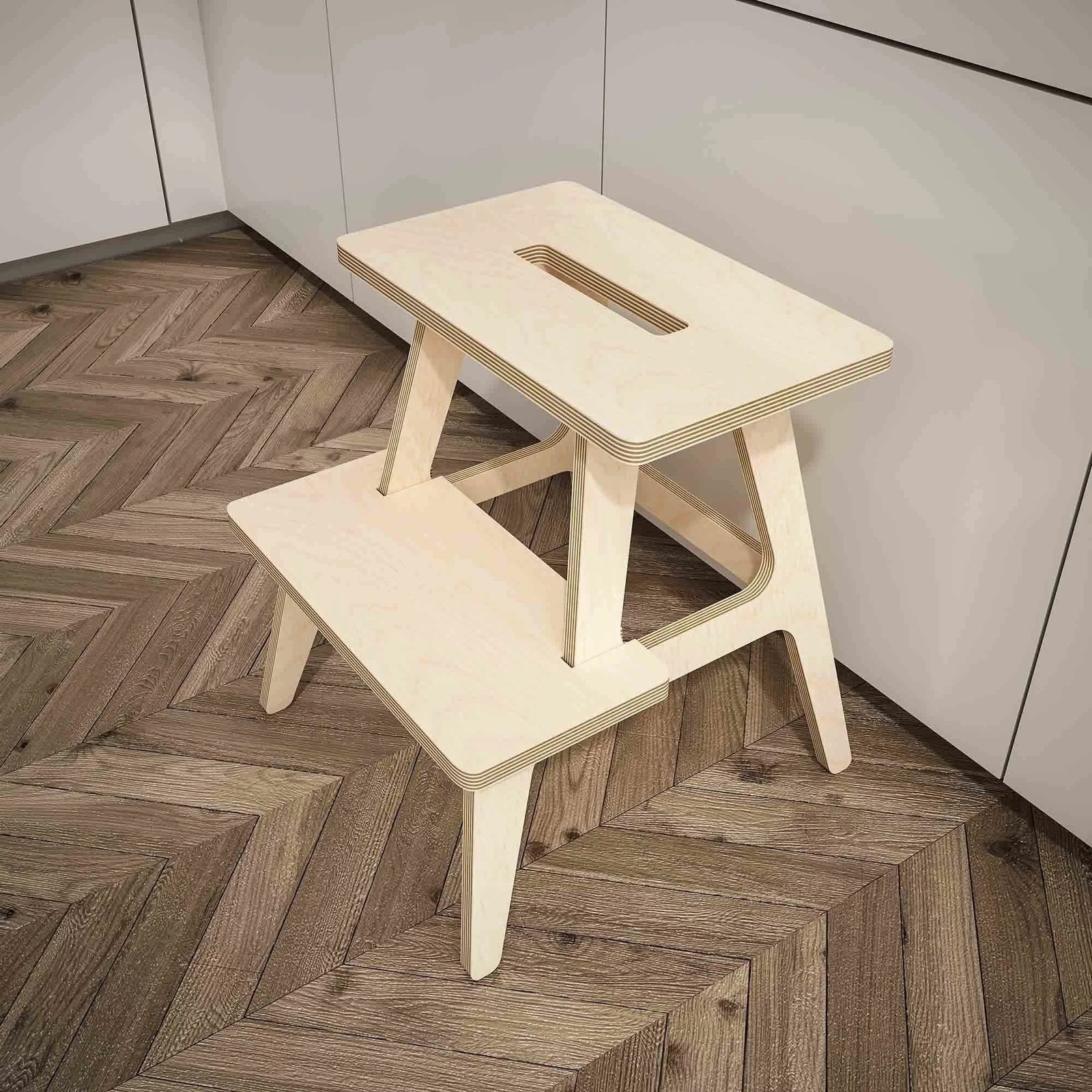 Shkallë druri për shtëpi, ngjyrë natyrale, Skye Decor, CPT3001-47