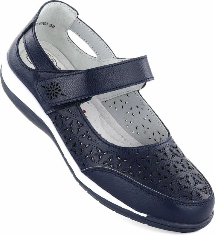 Këpucë lëkure për femra Jezzi, navy blue