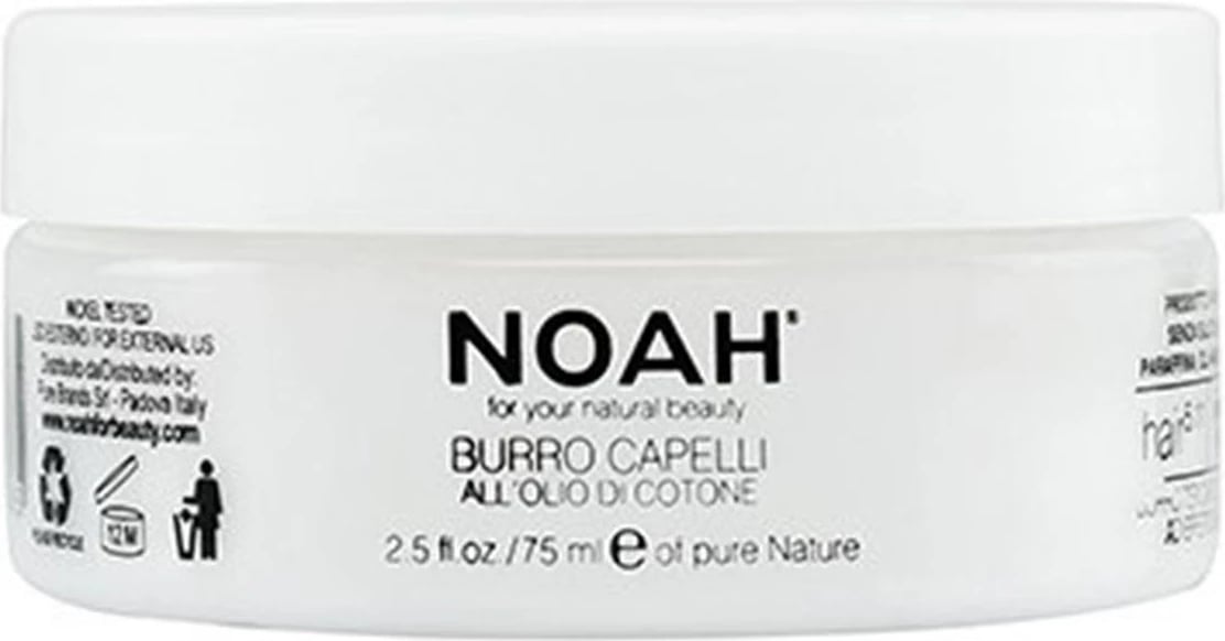 Mantekë për flokë NOAH Burro Capelli me vaj pambuku unisex 1 copë